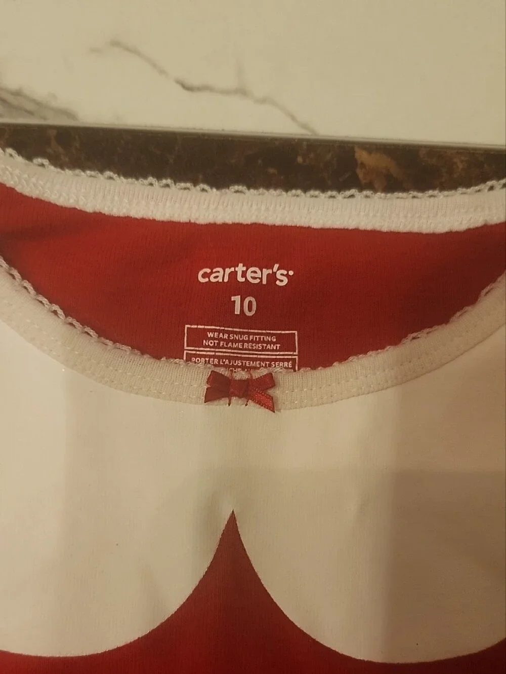 Carter's Red Long-Sleeve Santa Belt Top with White Collar